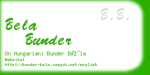 bela bunder business card